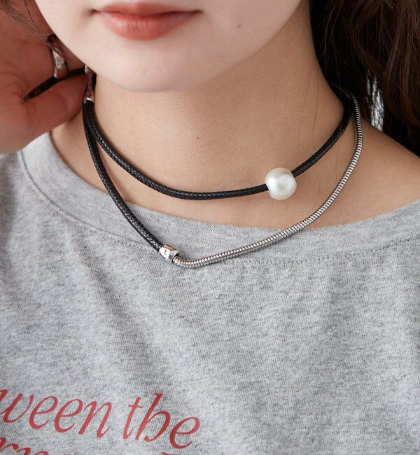  「Lara MIXロングネックレス」|リング|