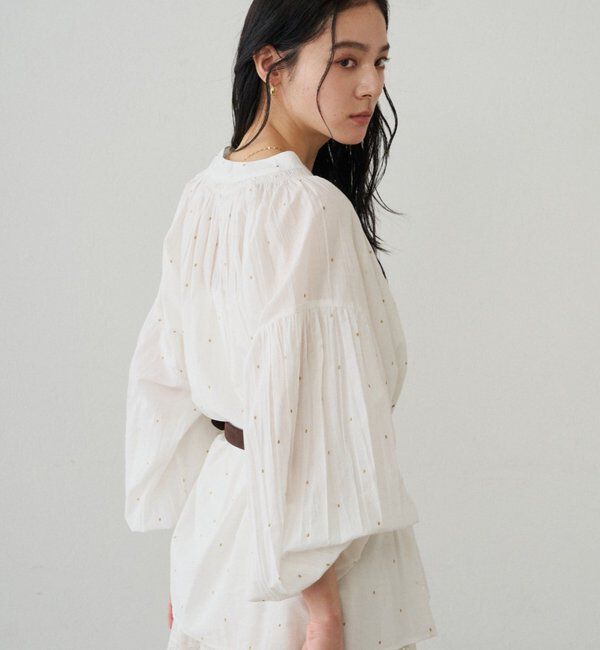  「【INDIA】スキッパー刺繍ブラウス」|シャツ・ブラウス|