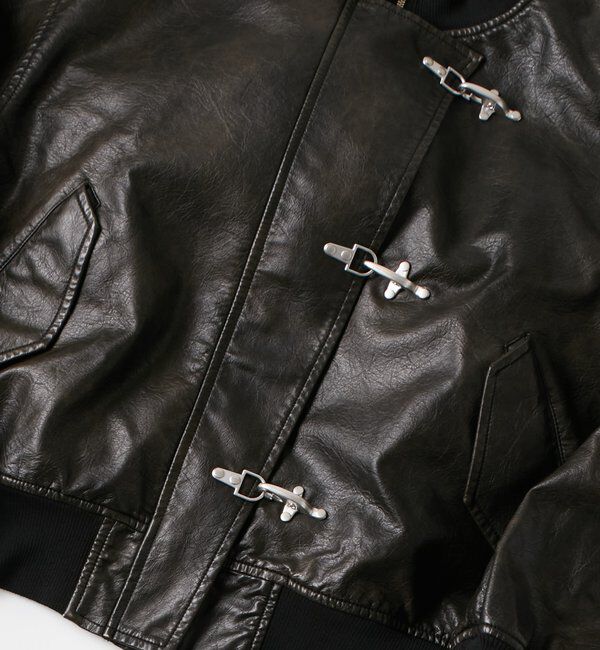  「ヴィンテージライクレザーファイヤーマンブルゾン」|ブルゾン・スタジャン|