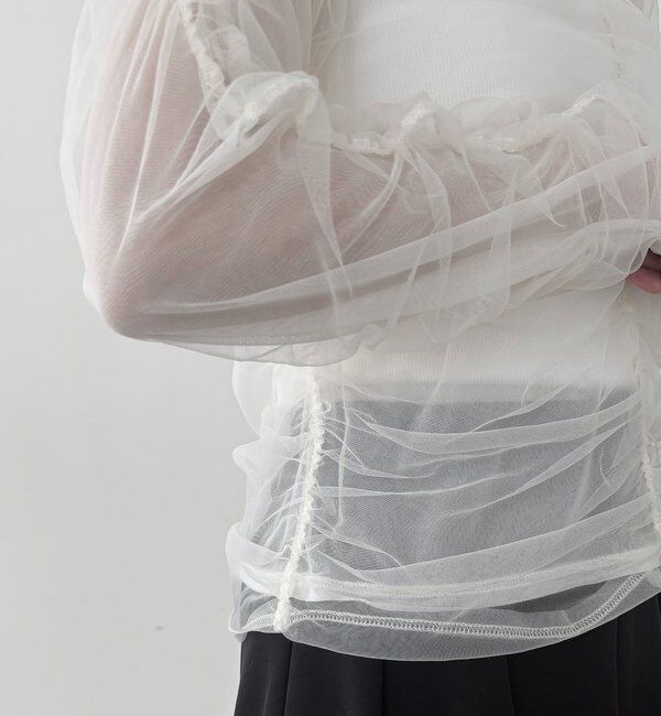  「チュールギャザーブラウス」|シャツ・ブラウス|