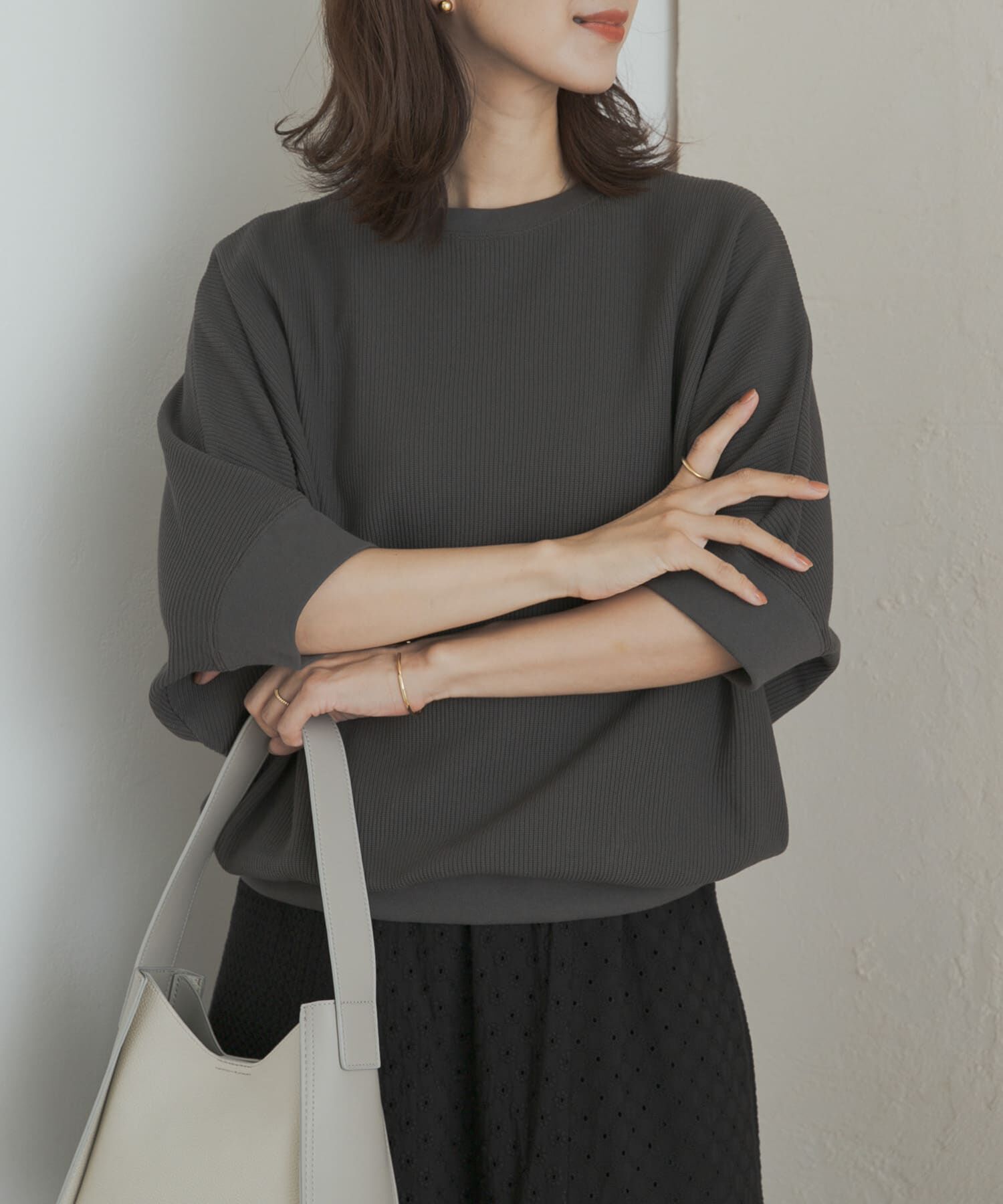 URBAN RESEARCH DOORS「タックフライスワイドTシャツ」|Tシャツ・カットソー|