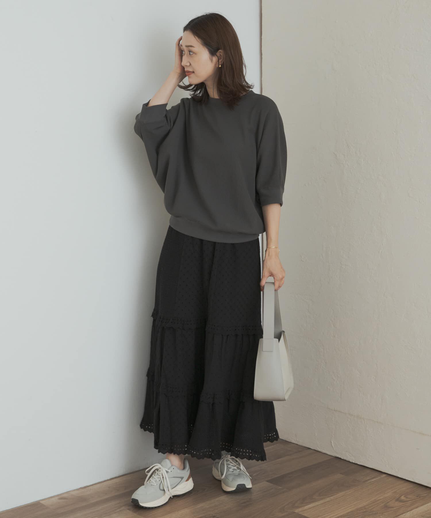 URBAN RESEARCH DOORS「タックフライスワイドTシャツ」|Tシャツ・カットソー|