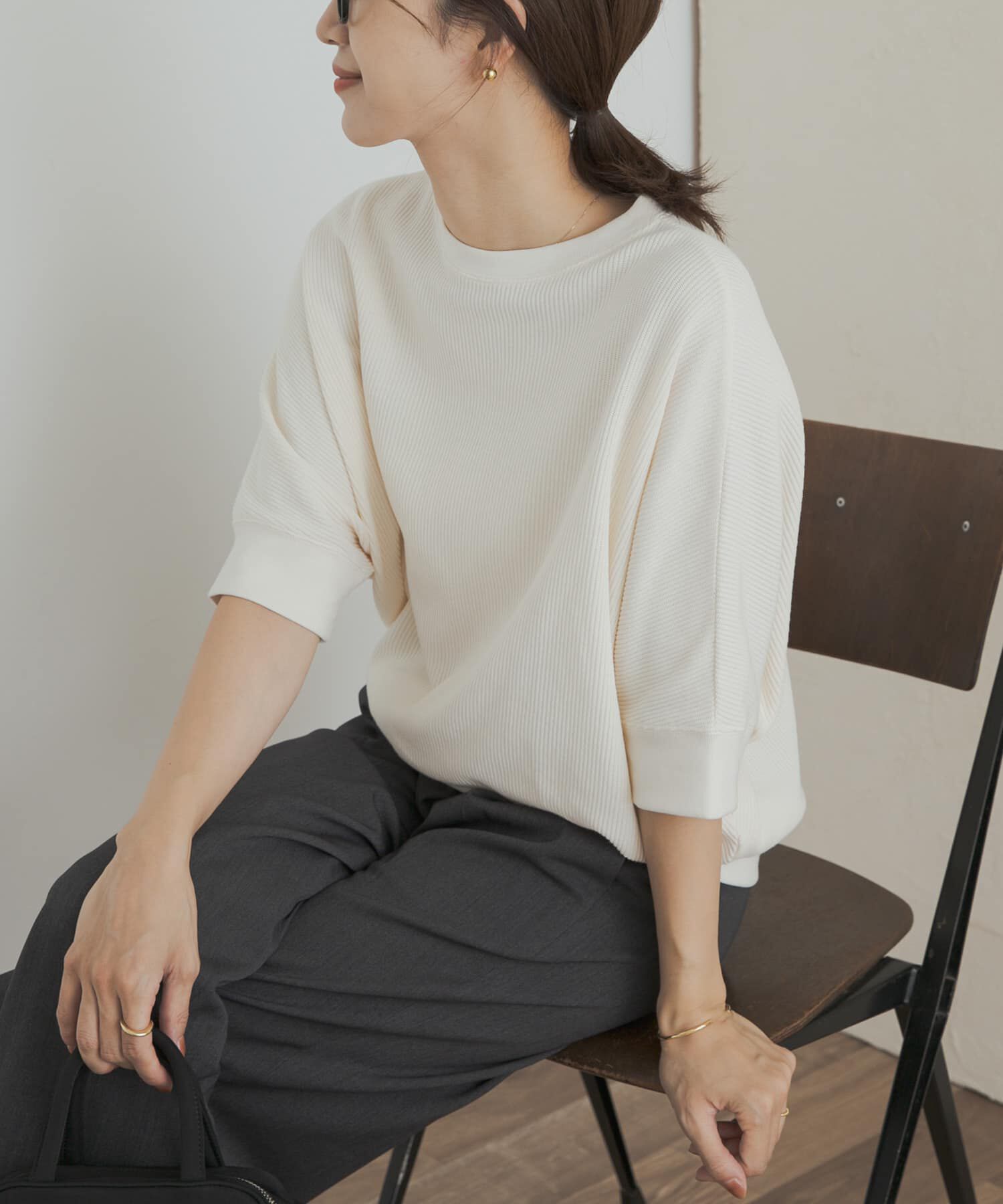 URBAN RESEARCH DOORS「タックフライスワイドTシャツ」|Tシャツ・カットソー|