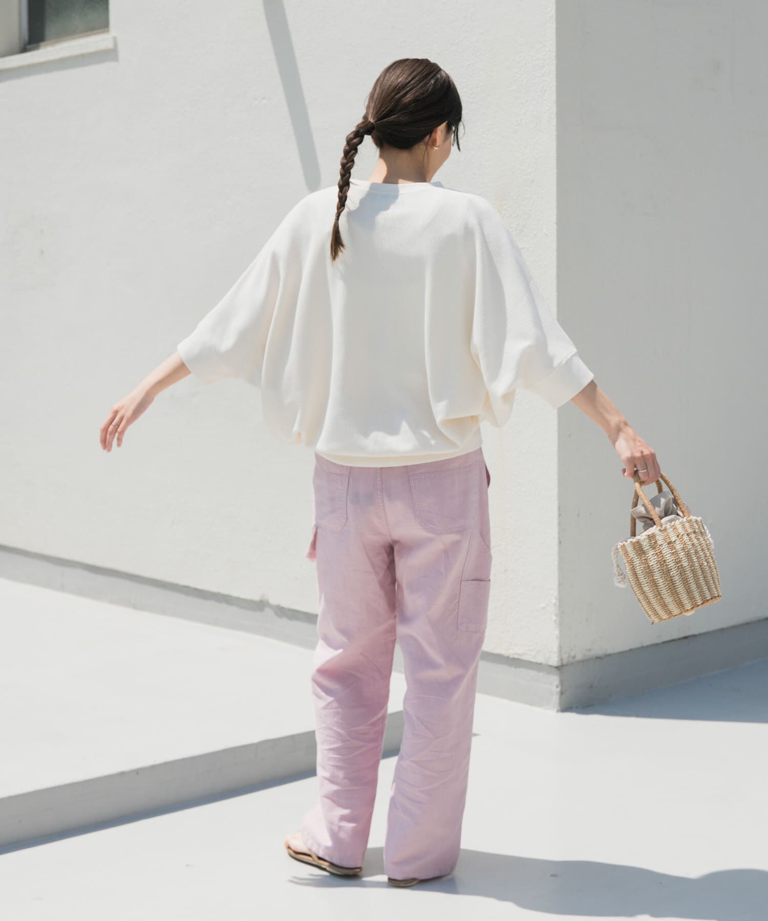 URBAN RESEARCH DOORS「タックフライスワイドTシャツ」|Tシャツ・カットソー|