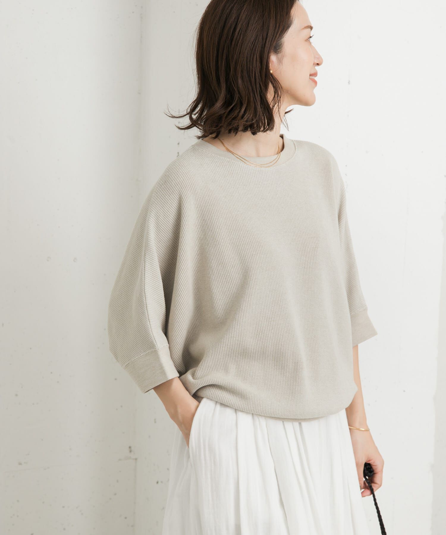 URBAN RESEARCH DOORS「タックフライスワイドTシャツ」|Tシャツ・カットソー|