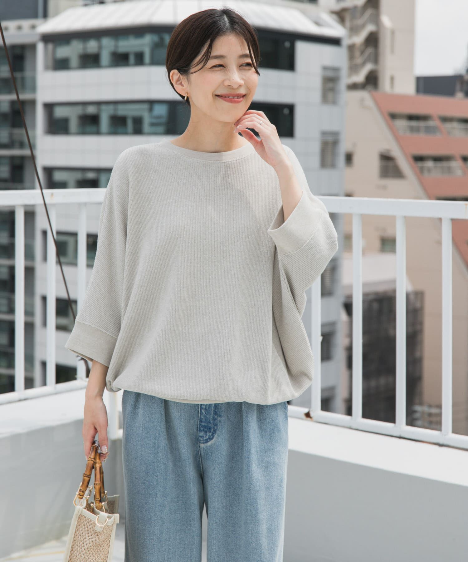 URBAN RESEARCH DOORS「タックフライスワイドTシャツ」|Tシャツ・カットソー|