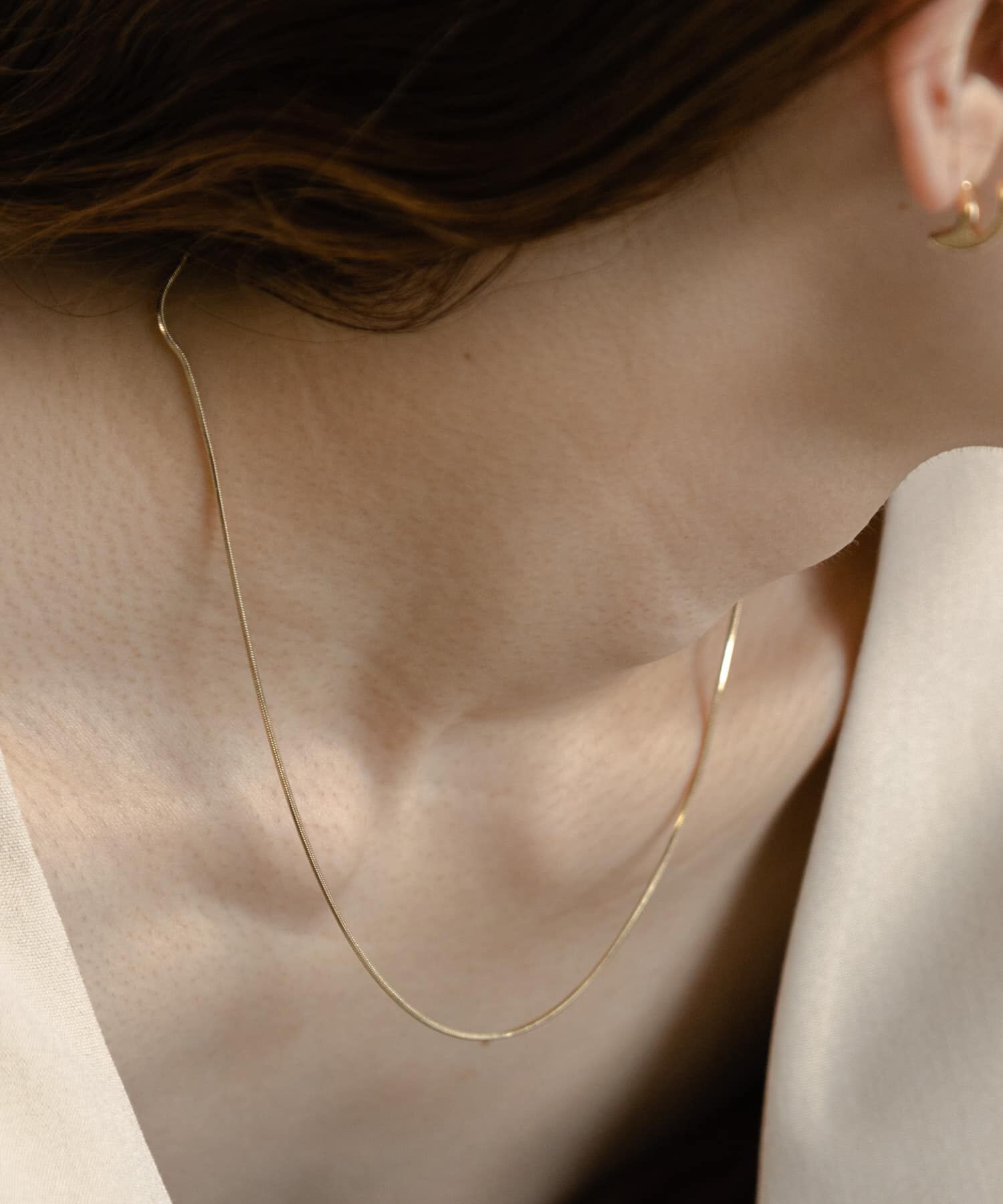 SMELLY「シンプルスネークチェーンネックレス」|ネックレス|ゴールド