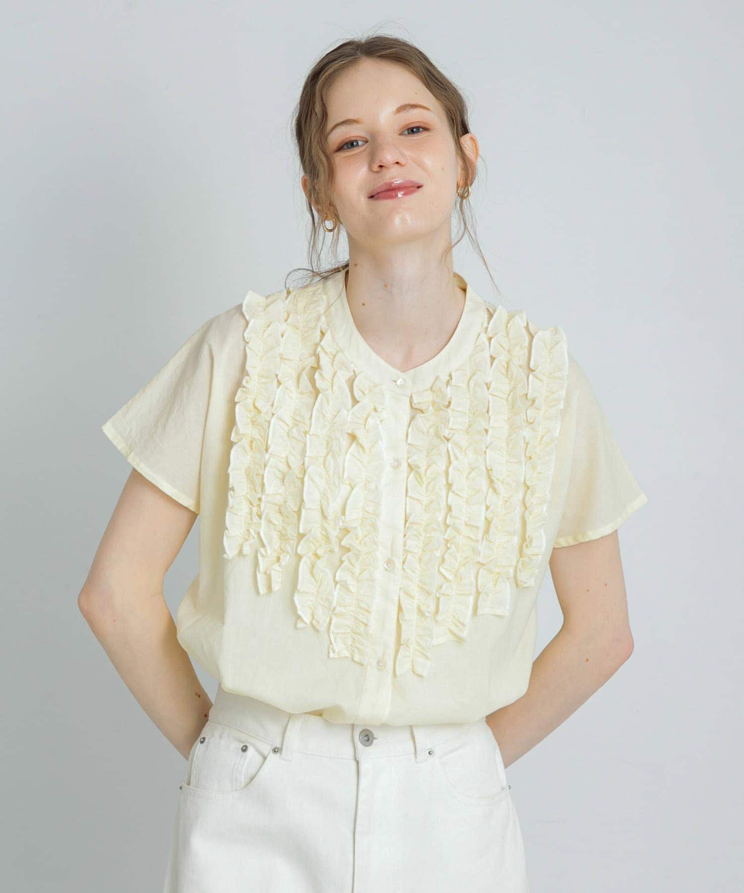 Sonny Label 「エアリーコットンフリルフレンチシャツブラウス」|シャツ・ブラウス|