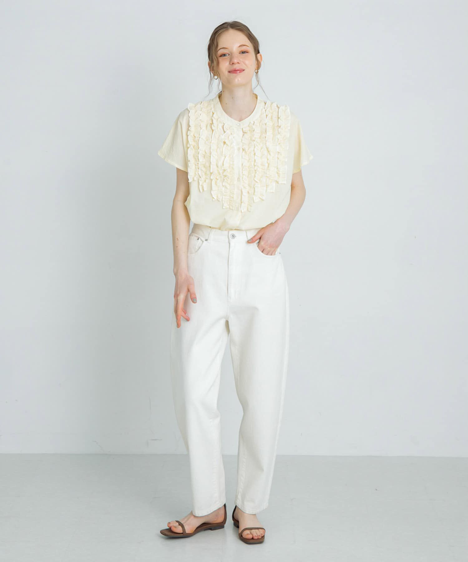 Sonny Label 「エアリーコットンフリルフレンチシャツブラウス」|シャツ・ブラウス|