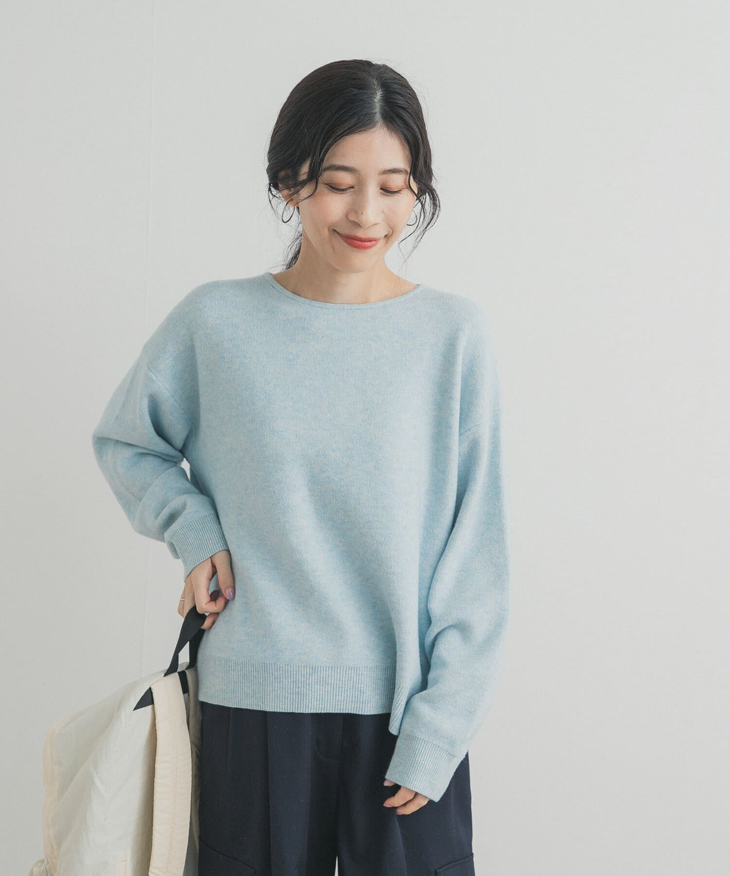 URBAN RESEARCH DOORS「ボートネックスムースプルオーバー」|ニット・セーター|