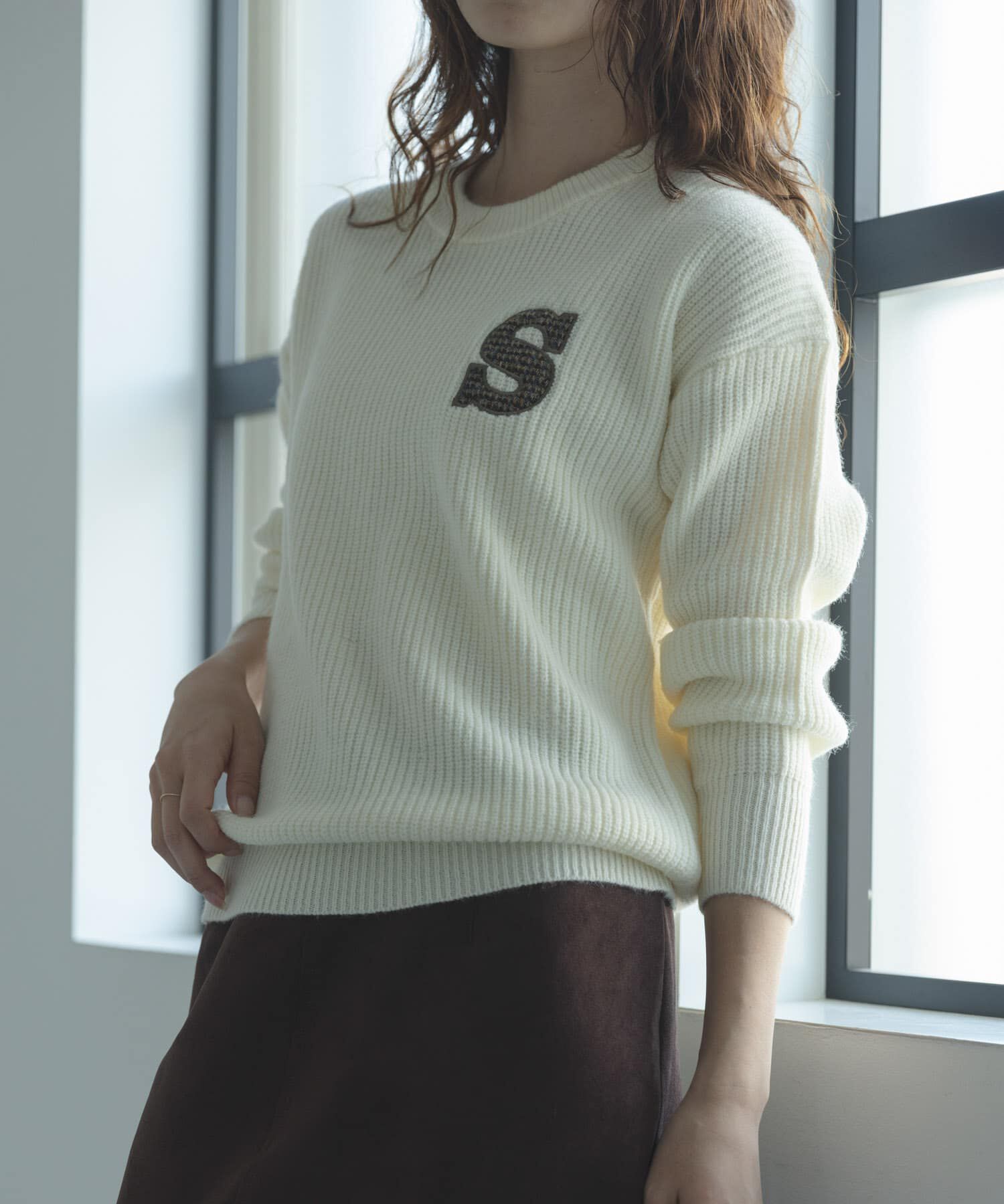 Sonny Label 「ハリスツイードモチーフ付きニット」|ニット・セーター|