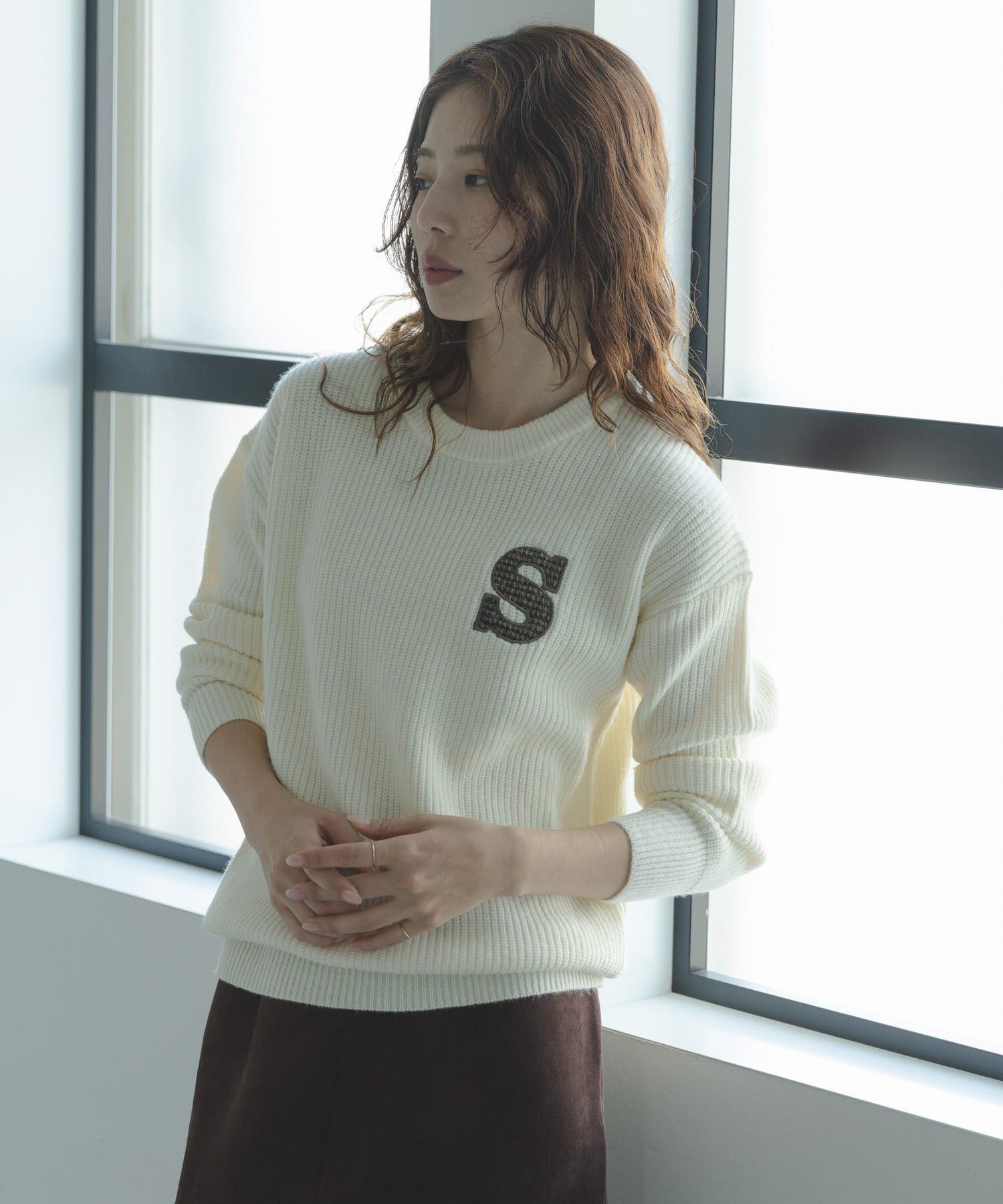 Sonny Label 「ハリスツイードモチーフ付きニット」|ニット・セーター|