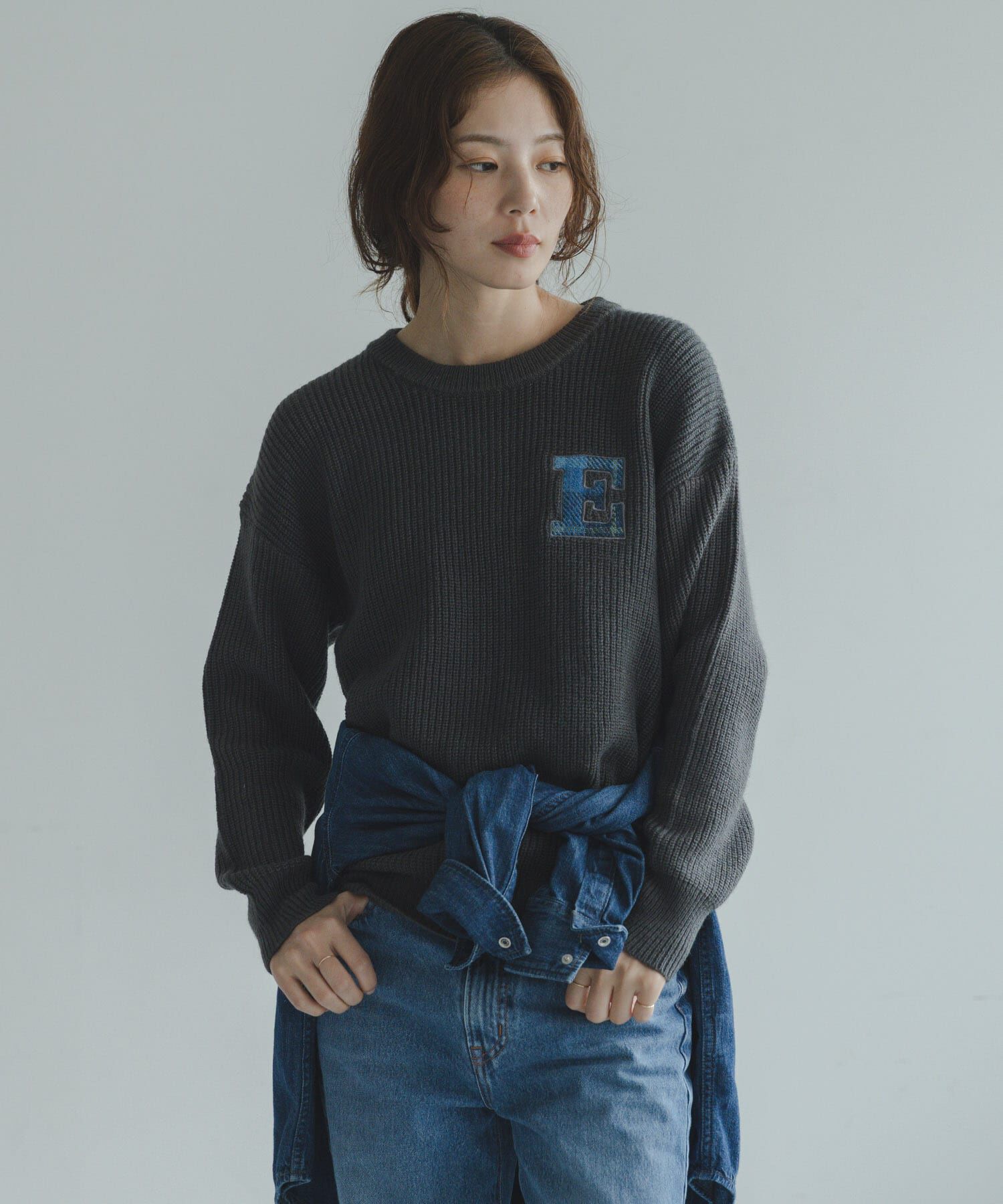 Sonny Label 「ハリスツイードモチーフ付きニット」|ニット・セーター|