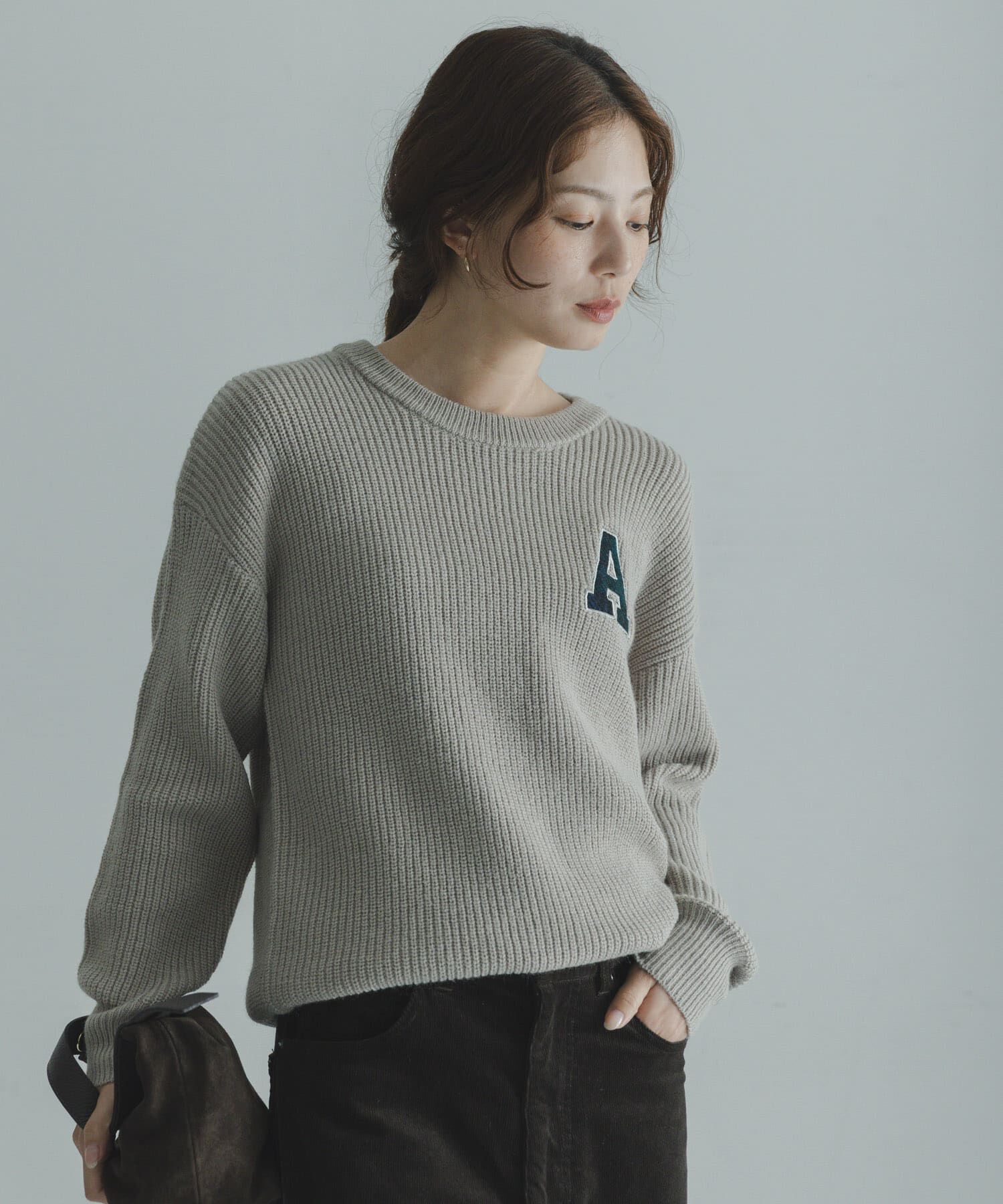 Sonny Label 「ハリスツイードモチーフ付きニット」|ニット・セーター|