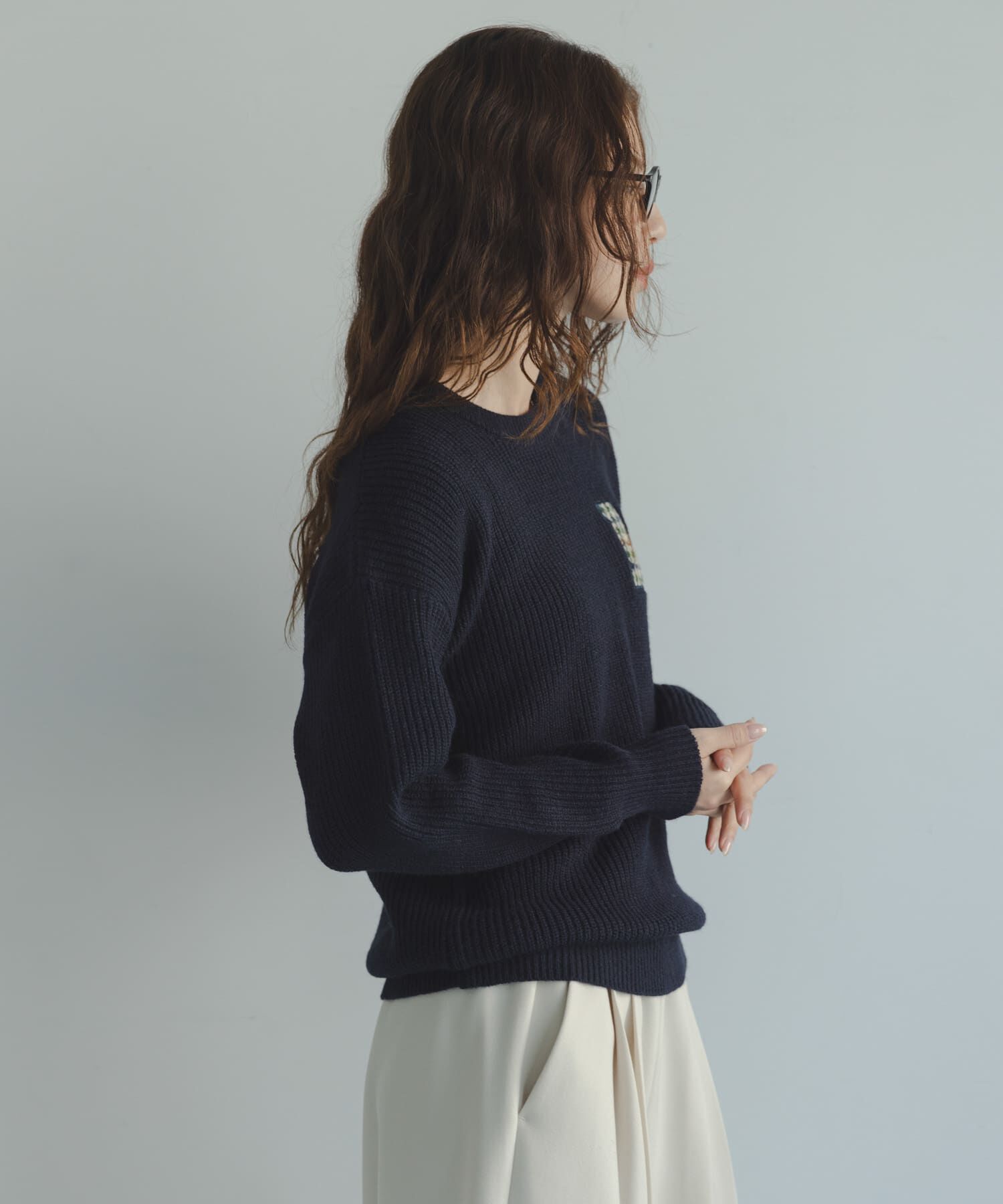 Sonny Label 「ハリスツイードモチーフ付きニット」|ニット・セーター|