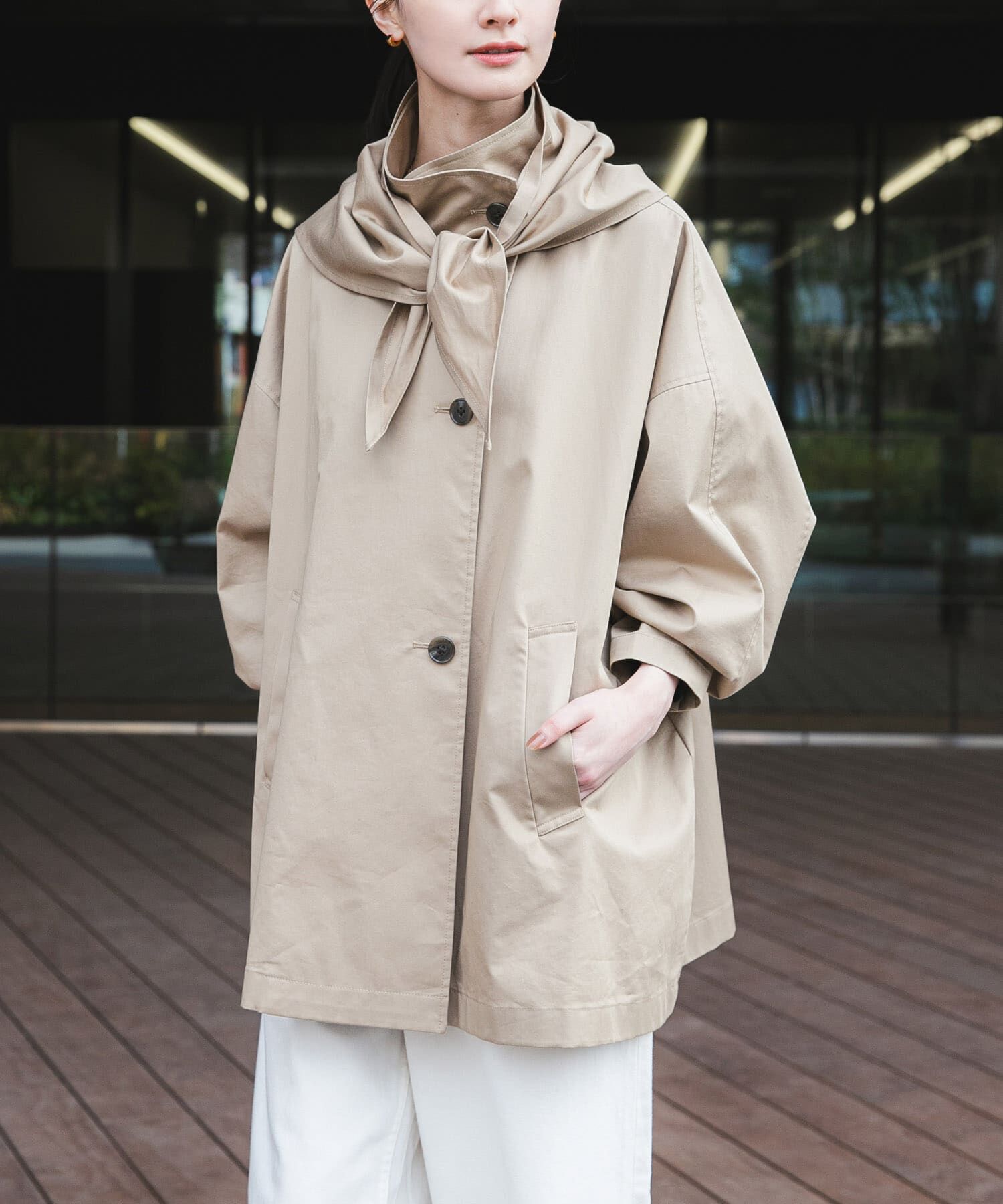 URBAN RESEARCH「スタンドカラーミドル丈トレンチコート」|トレンチコート|