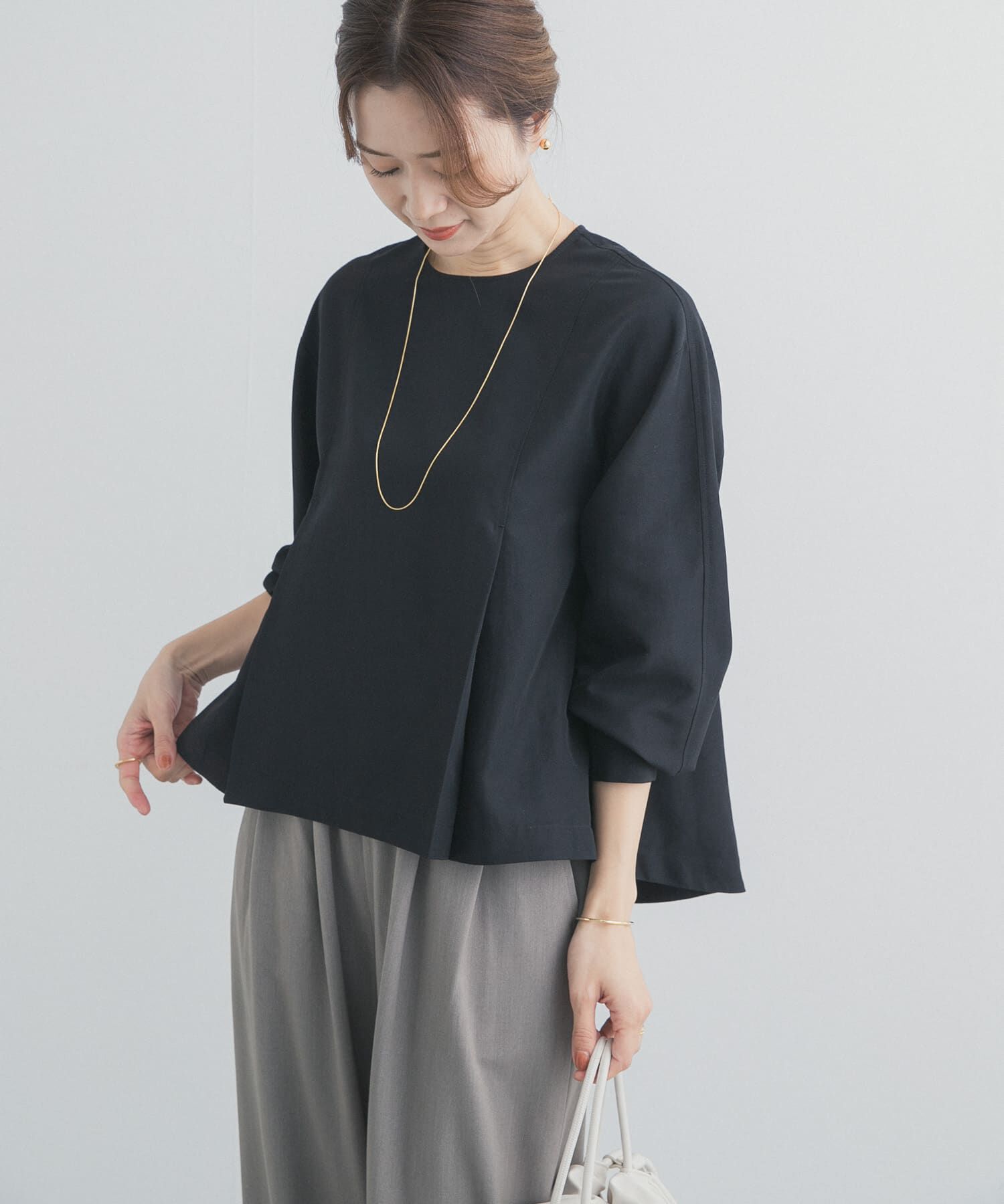 URBAN RESEARCH DOORS「タックフレアペプラムブラウス」|シャツ・ブラウス|