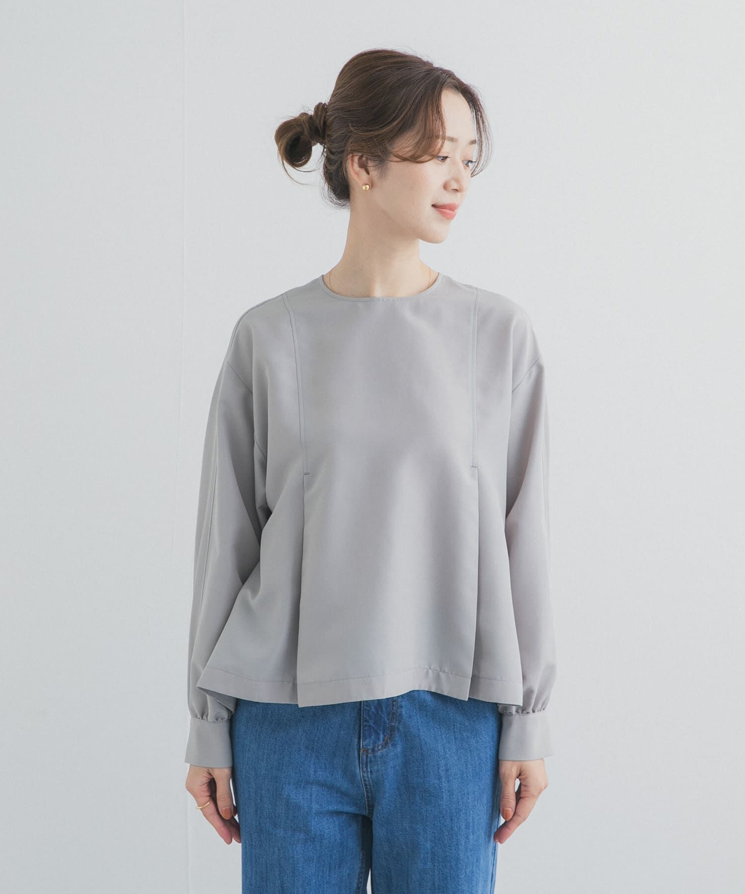 URBAN RESEARCH DOORS「タックフレアペプラムブラウス」|シャツ・ブラウス|