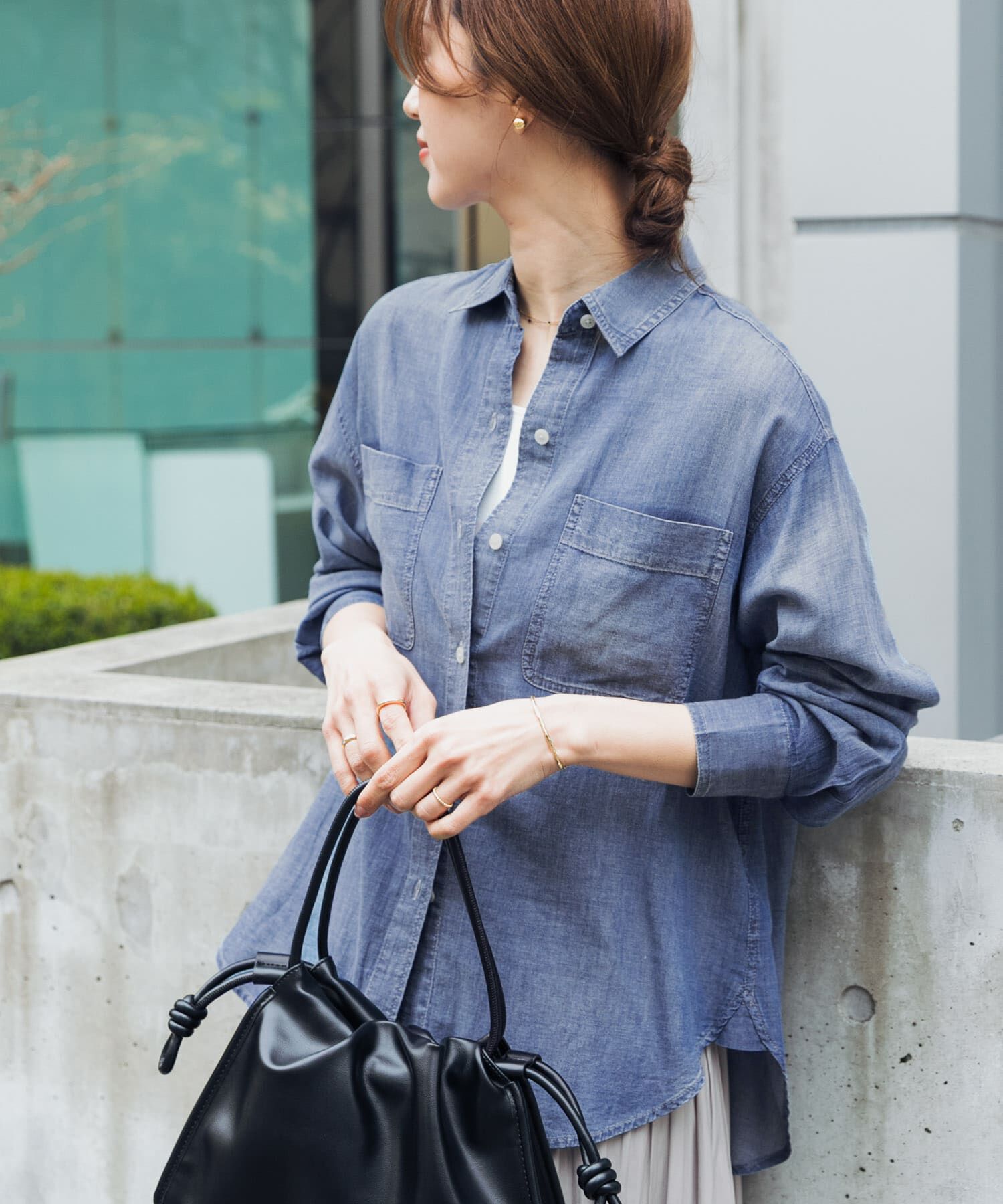 URBAN RESEARCH DOORS「シアーデニムシャツ」|シャツ・ブラウス|