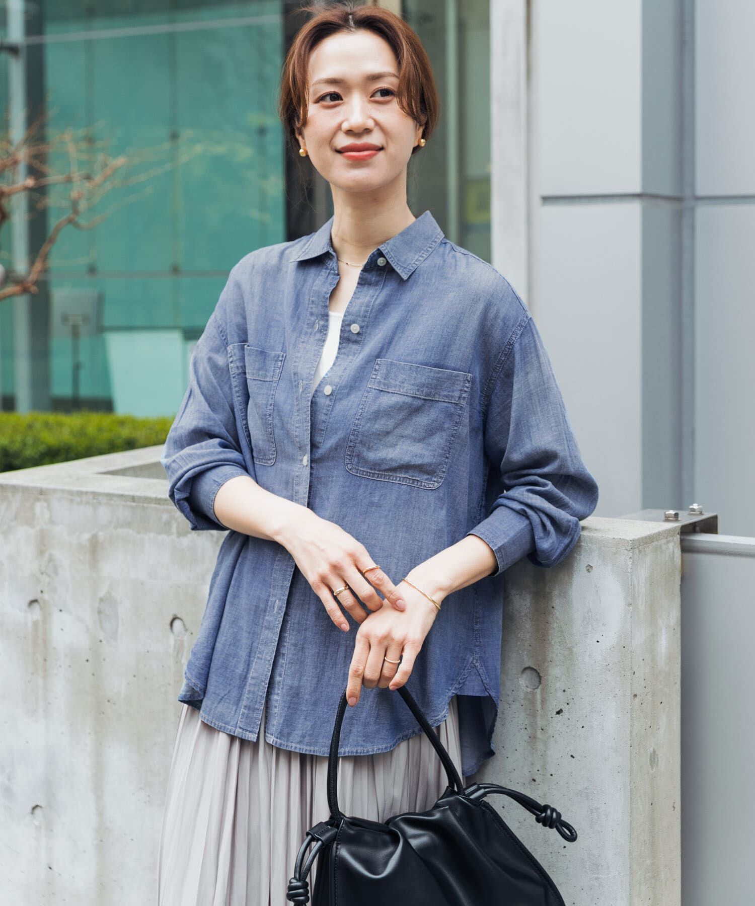 URBAN RESEARCH DOORS「シアーデニムシャツ」|シャツ・ブラウス|