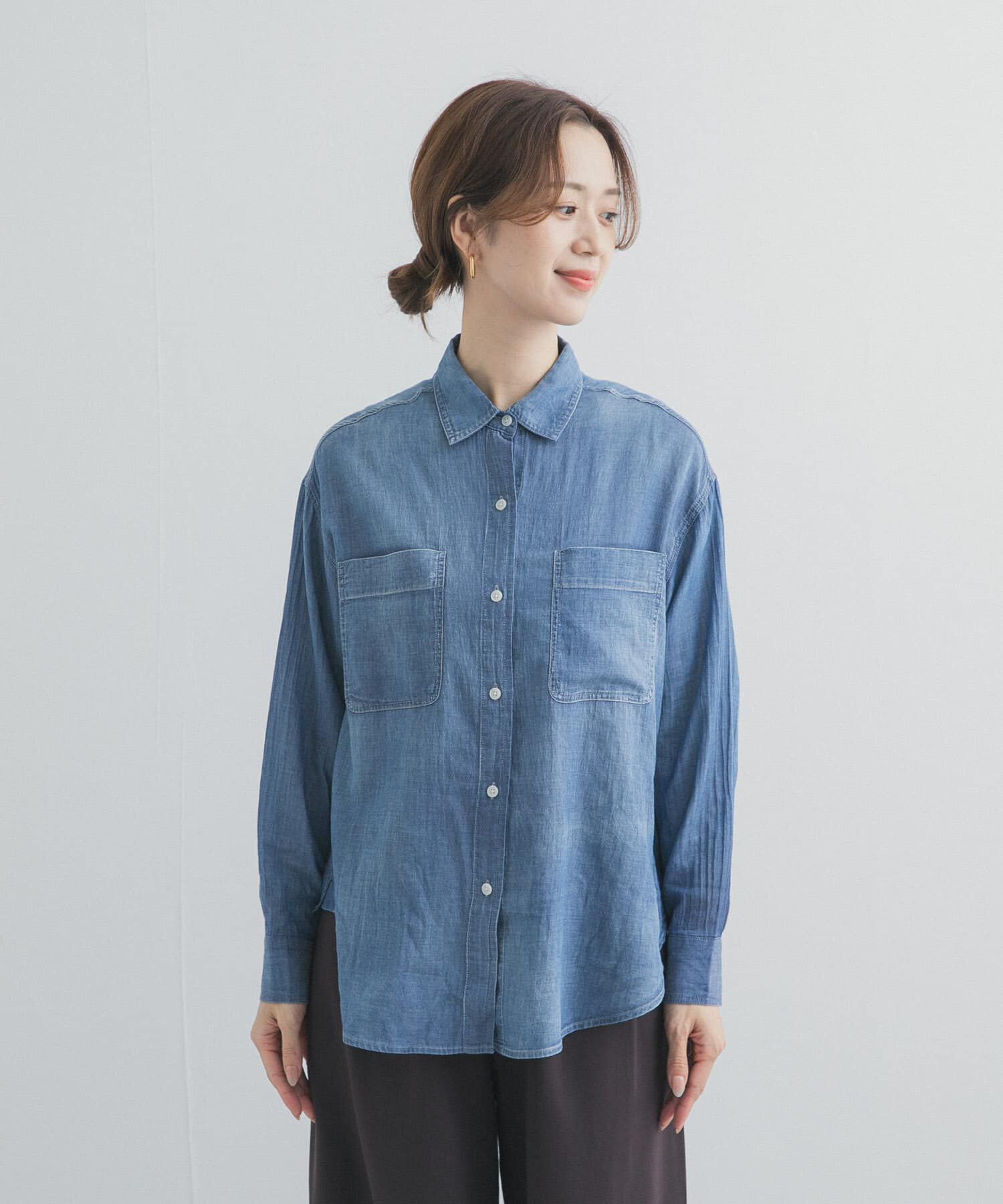 URBAN RESEARCH DOORS「シアーデニムシャツ」|シャツ・ブラウス|