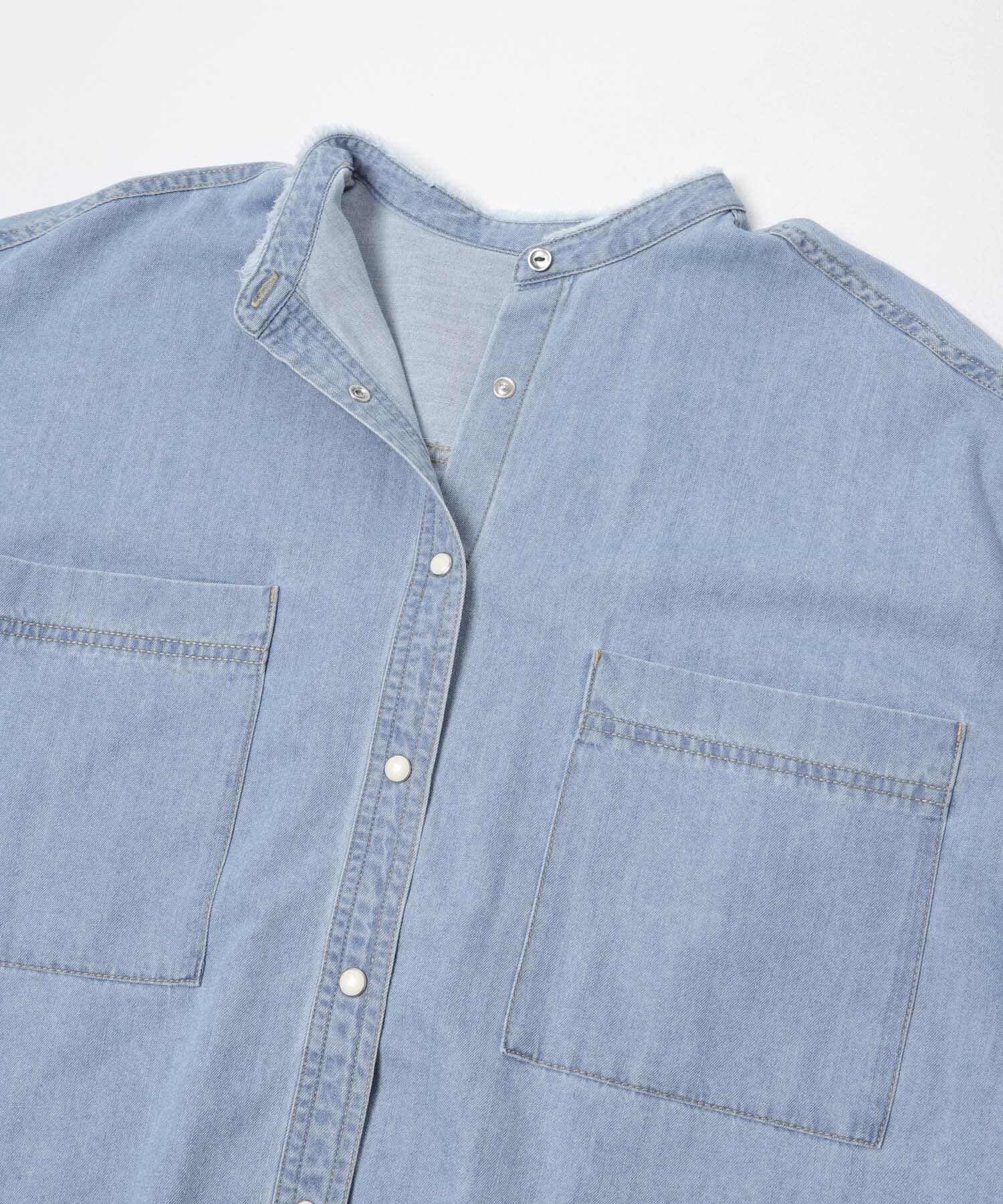 URBAN RESEARCH DOORS「デニムバンドカラーシャツ」|シャツ・ブラウス|