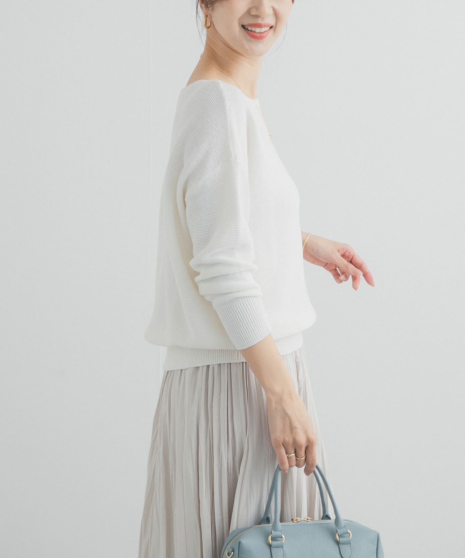 URBAN RESEARCH DOORS「コットンボートネックガーターKNIT」|ニット・セーター|