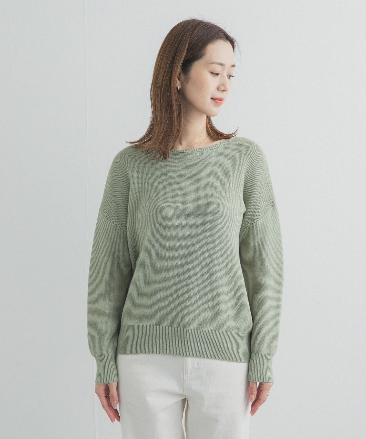 URBAN RESEARCH DOORS「コットンボートネックガーターKNIT」|ニット・セーター|