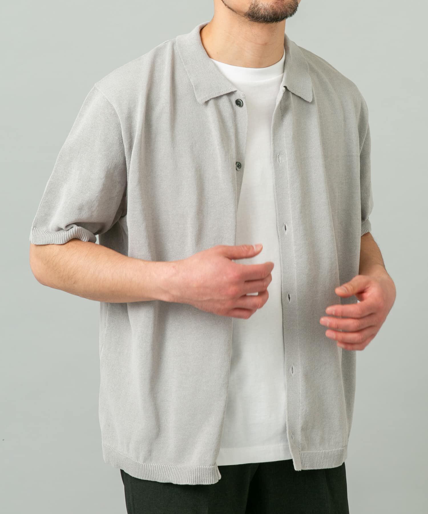 URBAN RESEARCH ROSSO「『UR TECH』AIRDRY半袖ポロカーディガン」|カーディガン|