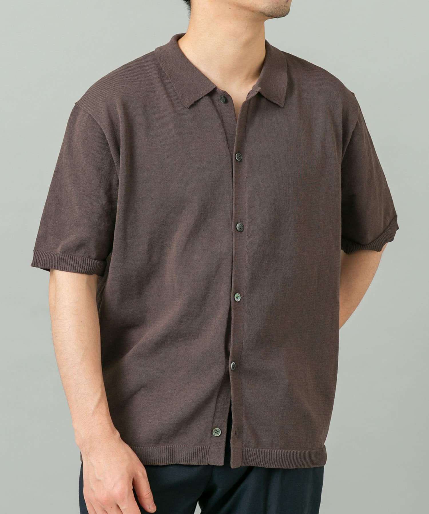 URBAN RESEARCH ROSSO「『UR TECH』AIRDRY半袖ポロカーディガン」|カーディガン|