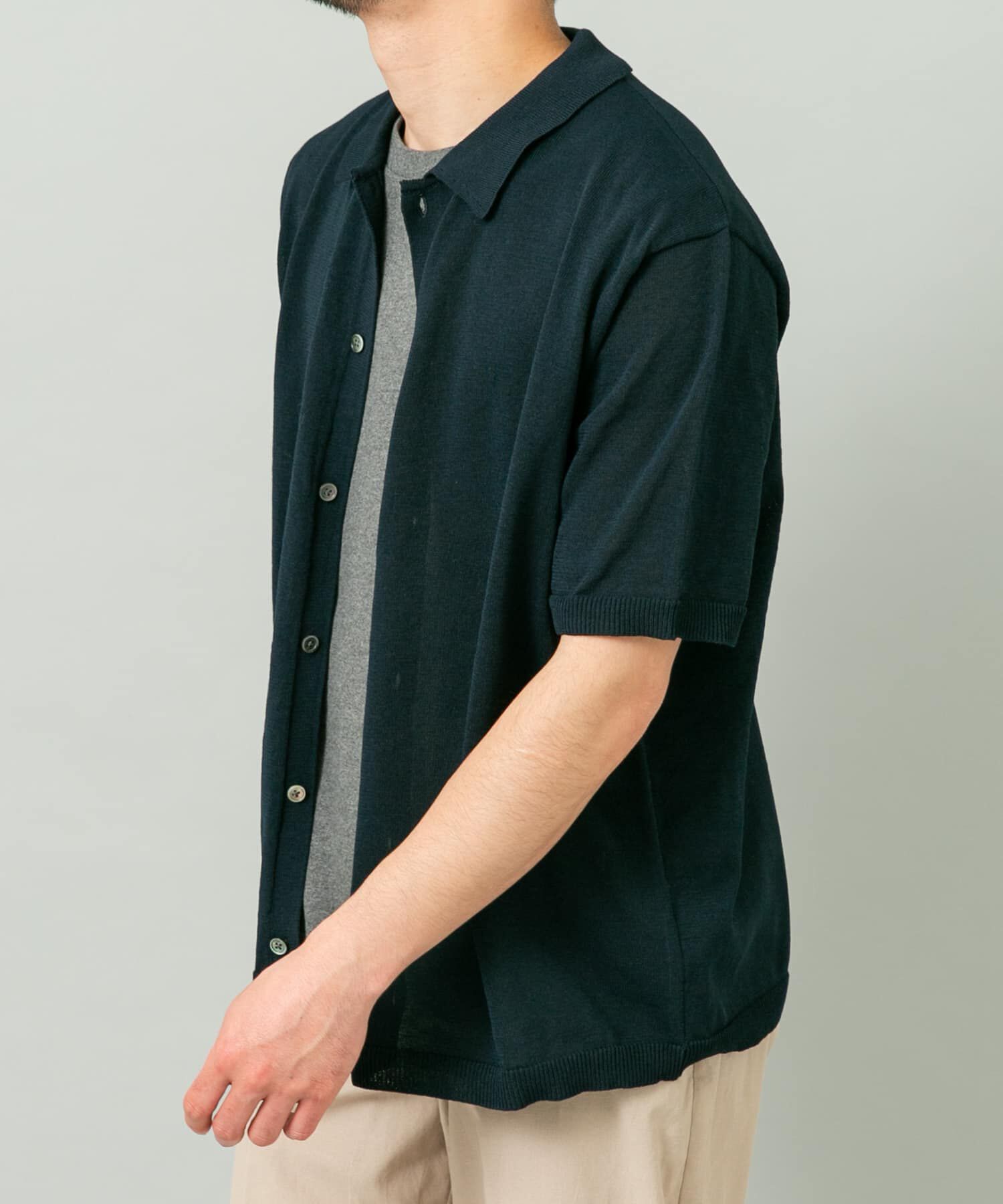 URBAN RESEARCH ROSSO「『UR TECH』AIRDRY半袖ポロカーディガン」|カーディガン|