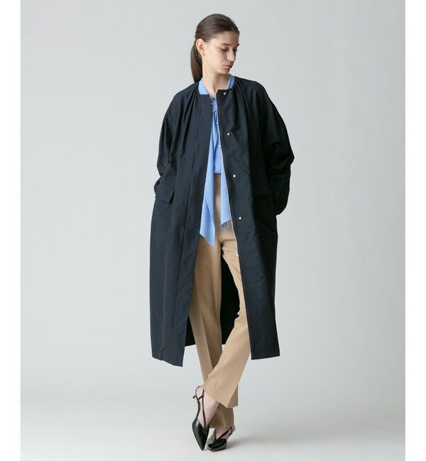allureville「綿ナイロンクロスギャザーネックコート」|ダッフルコート|