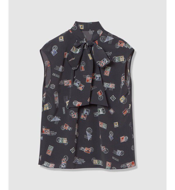 LOULOU WILLOUGHBY「WEB 一部店舗限定【LOULOU WILLOUGHBY】レタープリントリボンブラウス」|シャツ・ブラウス|