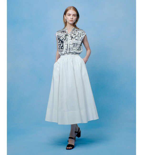 LOULOU WILLOUGHBY「【LOULOU WILLOUGHBY】ポリエステルコットングログランギャザースカート」|スカート|