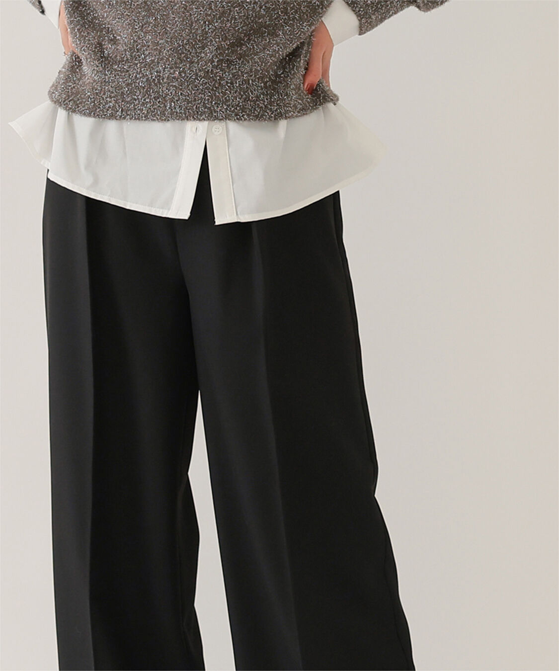 ur's「センタープレスタックワイドパンツ」|スラックス|