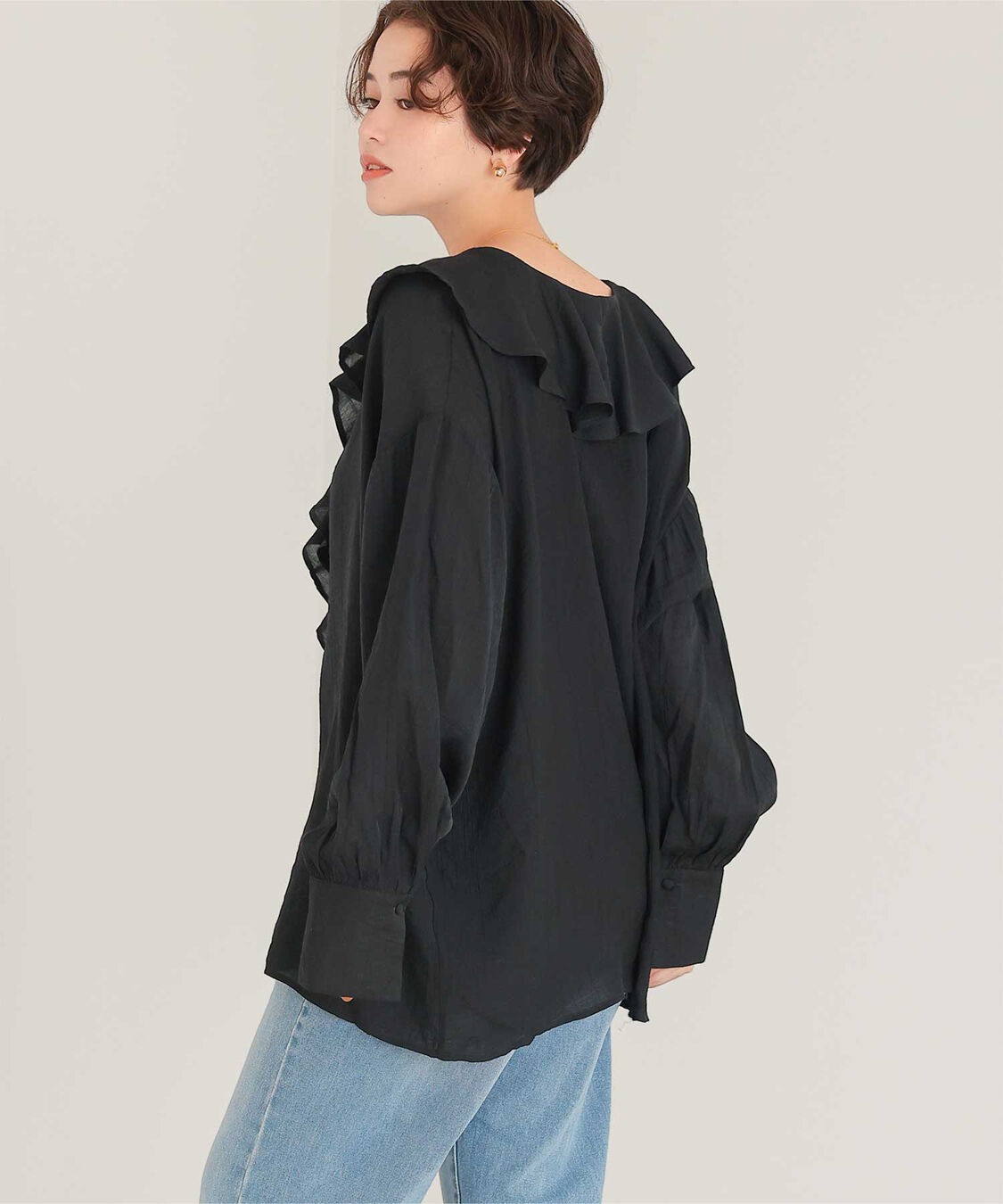 titivate「フリルカラーオーバーブラウス」|シャツ・ブラウス|