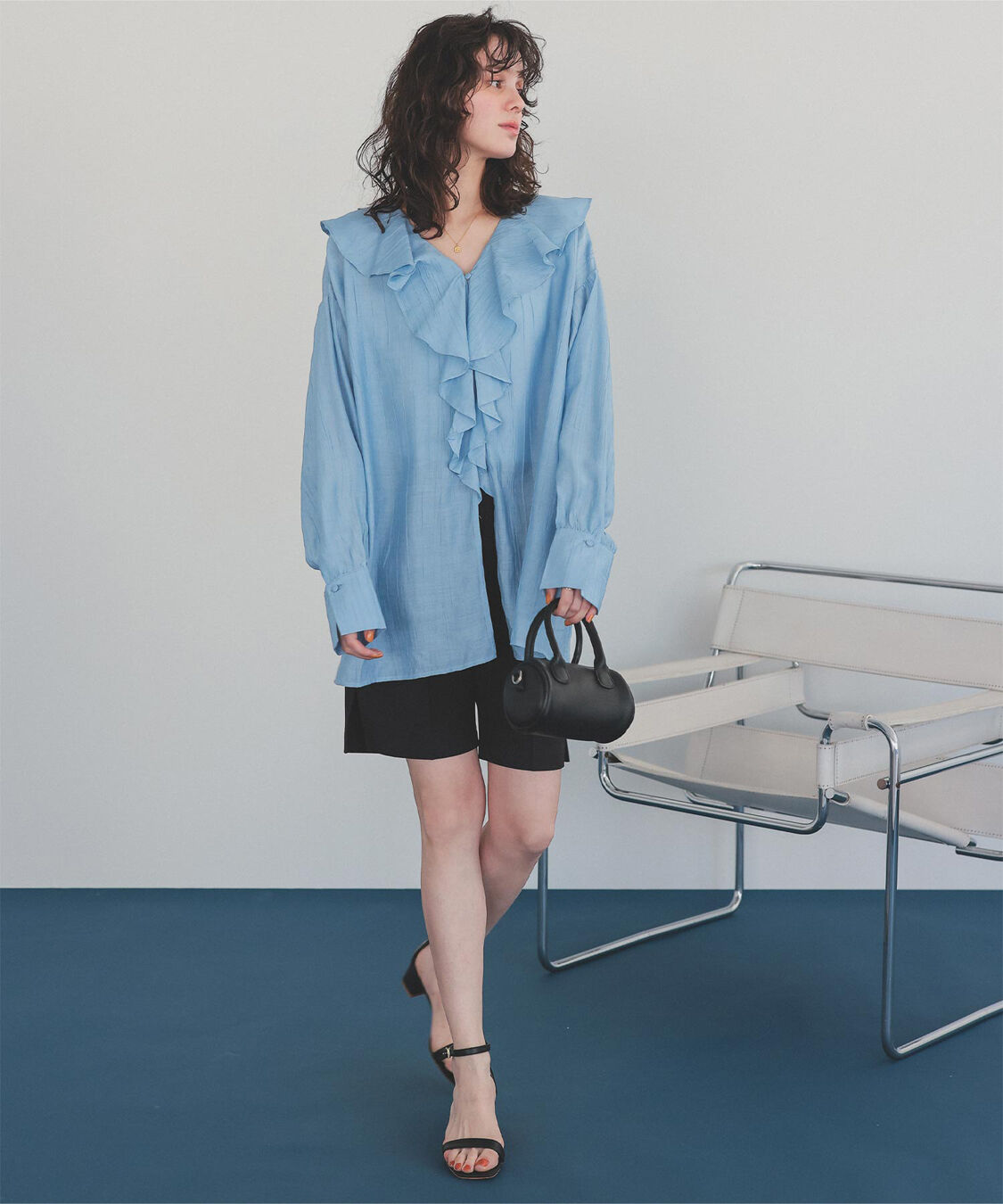 titivate「フリルカラーオーバーブラウス」|シャツ・ブラウス|