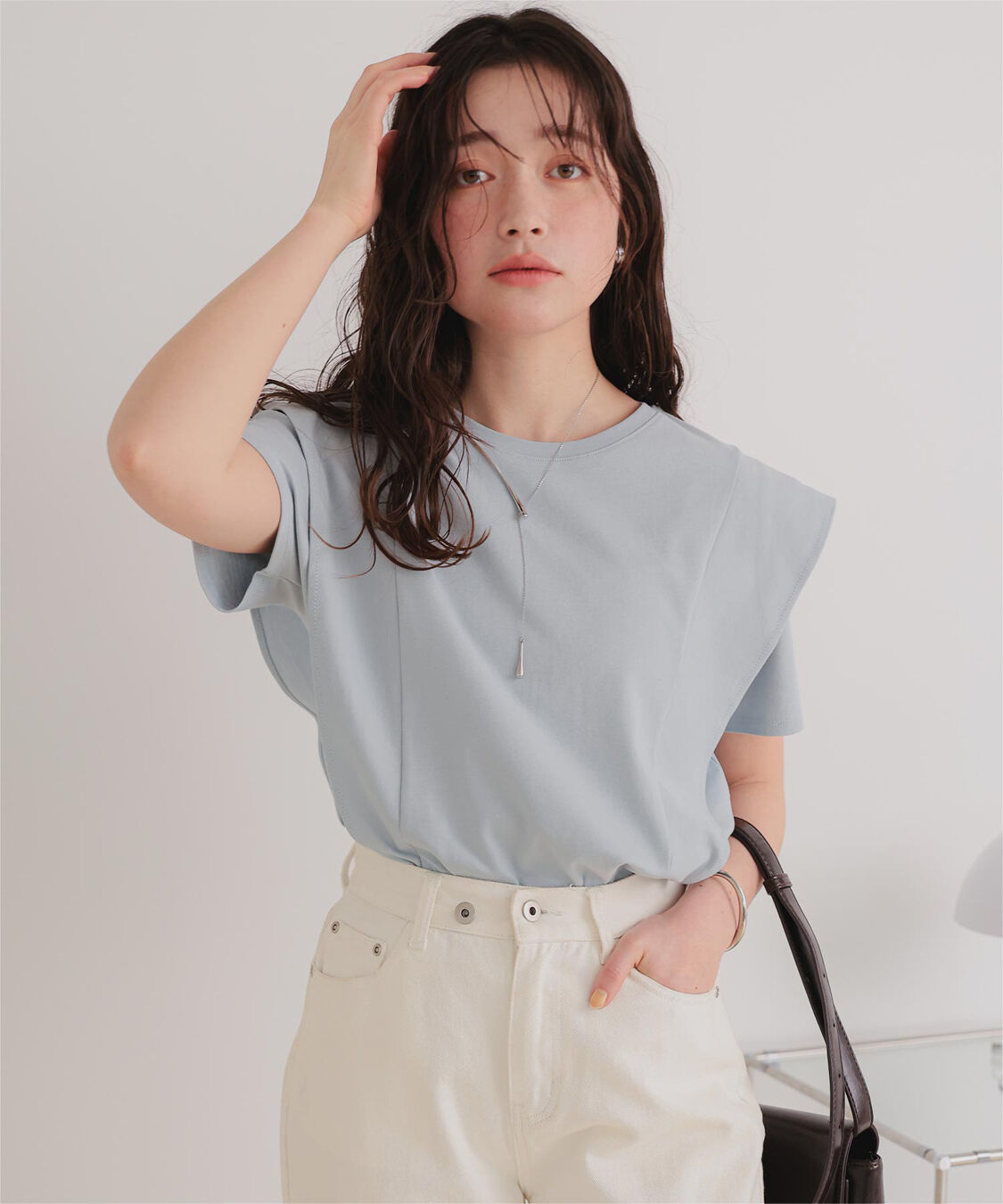 titivate「汗染み防止ラッフルスリーブTシャツ」|Tシャツ・カットソー|