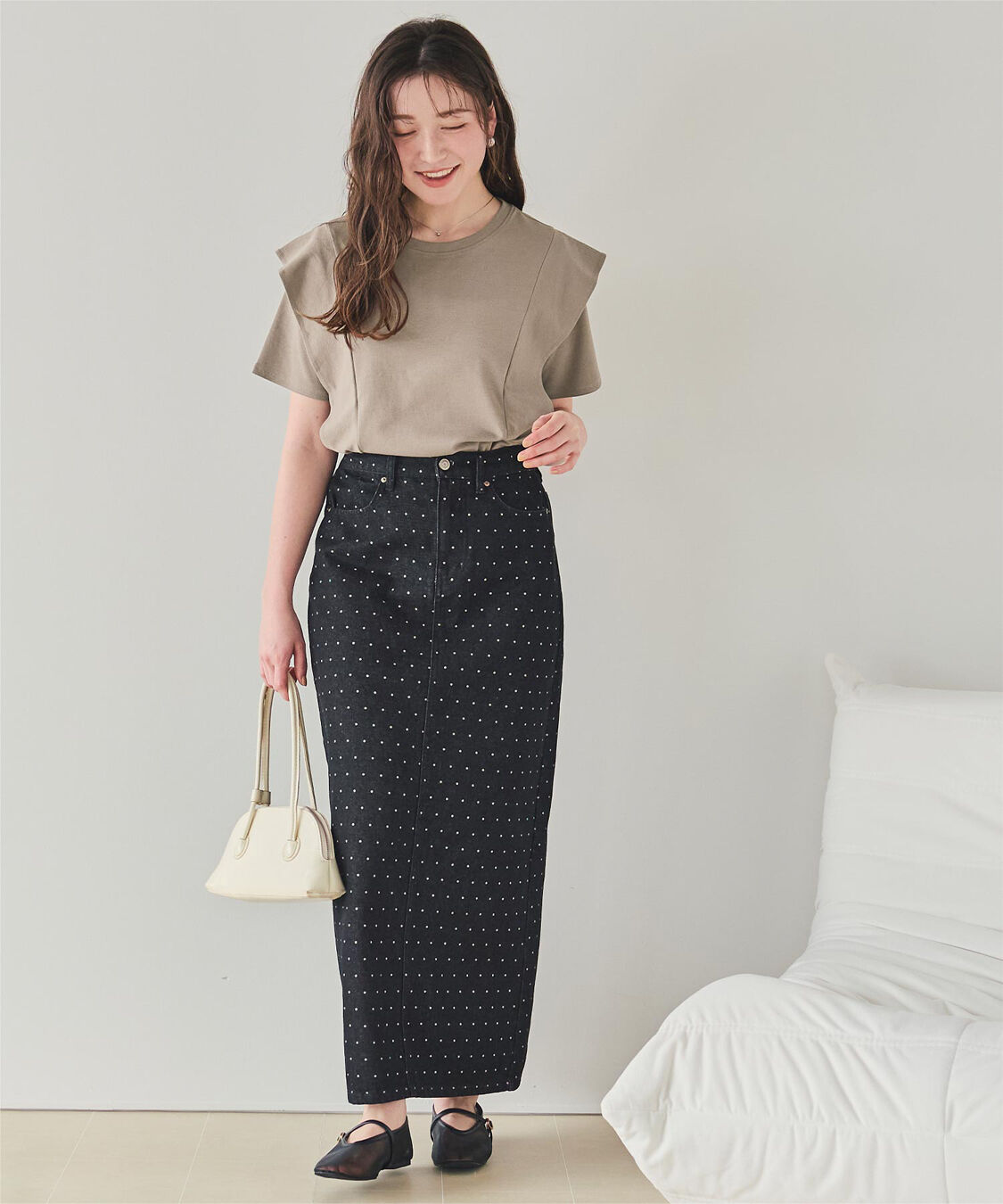 titivate「汗染み防止ラッフルスリーブTシャツ」|Tシャツ・カットソー|