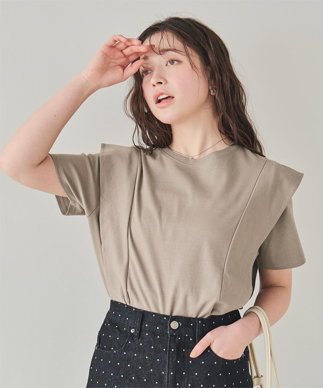 titivate「汗染み防止ラッフルスリーブTシャツ」|Tシャツ・カットソー|