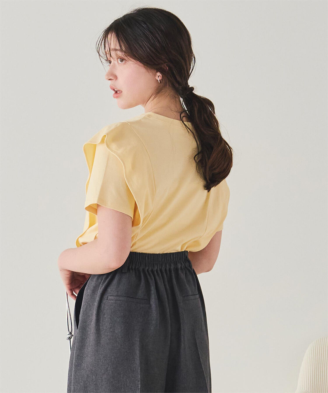 titivate「汗染み防止ラッフルスリーブTシャツ」|Tシャツ・カットソー|