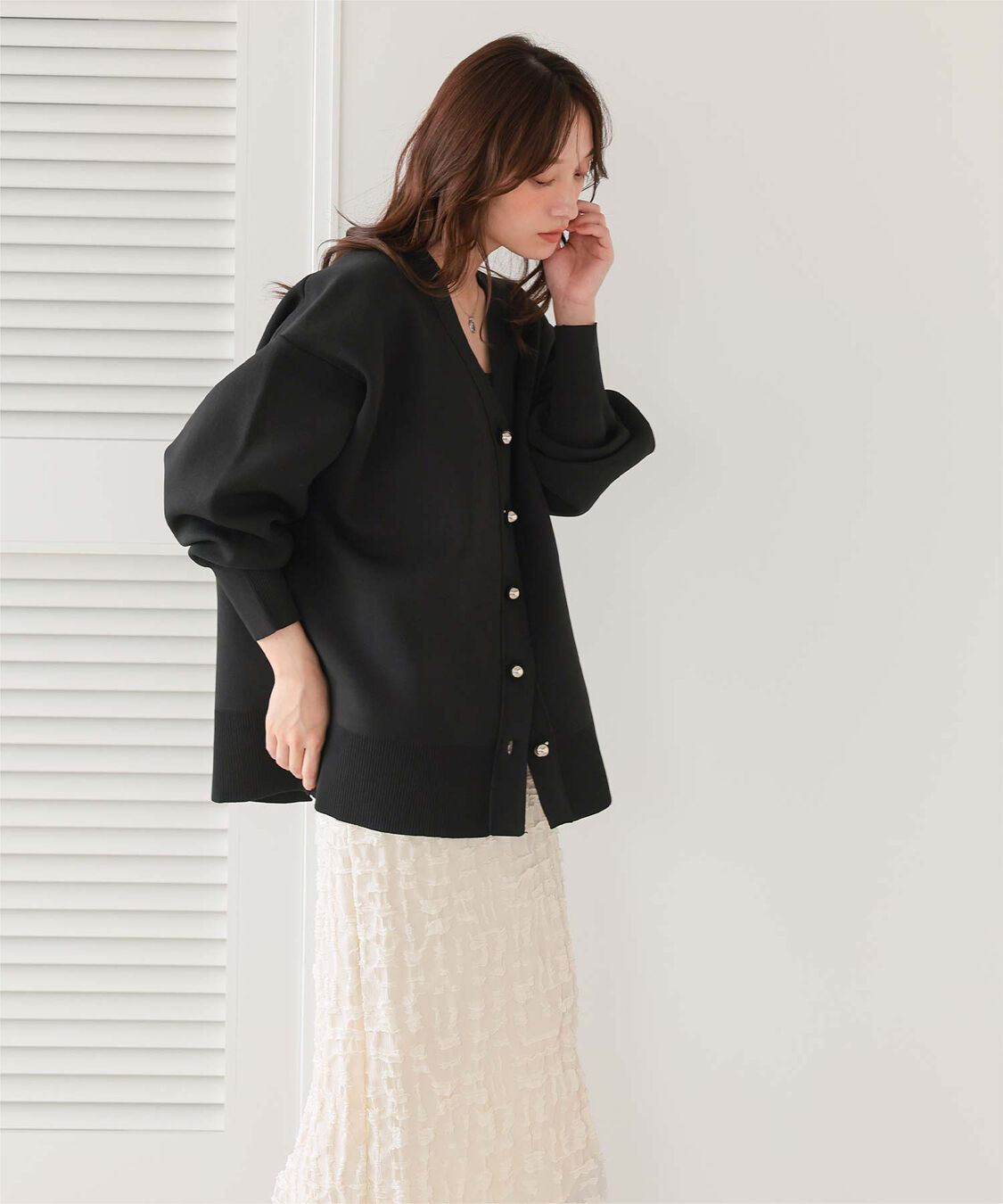 titivate「釦デザインニットカーディガン」|ニット・セーター|