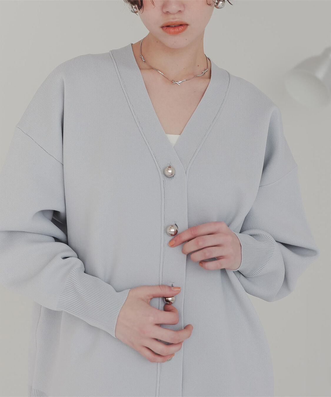 titivate「釦デザインニットカーディガン」|ニット・セーター|