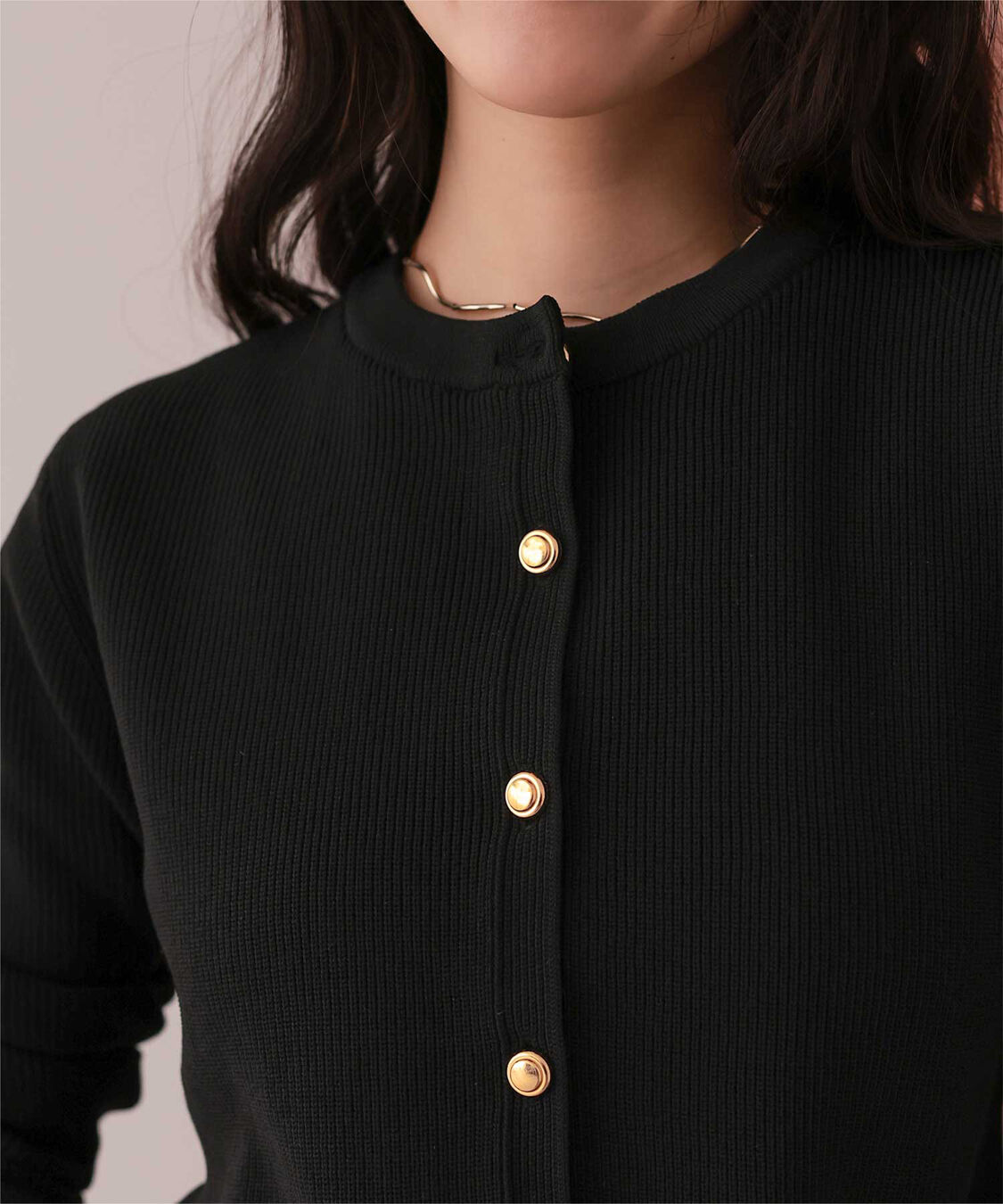 titivate「ゴールド釦ペプラムニットカーディガン」|ニット・セーター|
