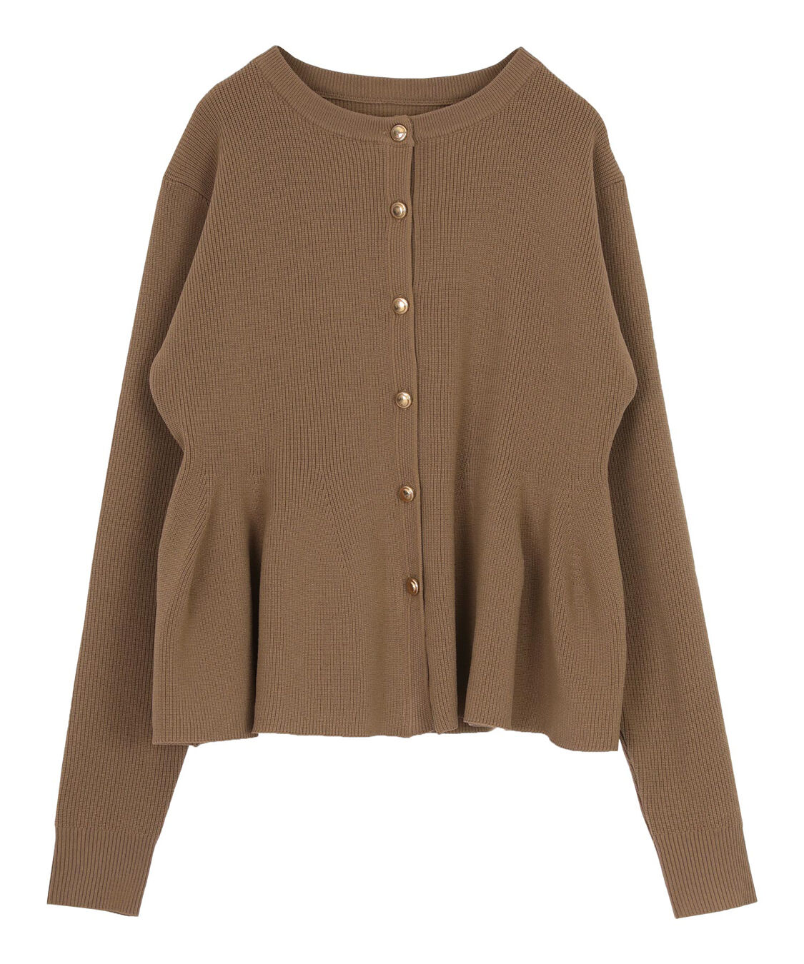 titivate「ゴールド釦ペプラムニットカーディガン」|ニット・セーター|