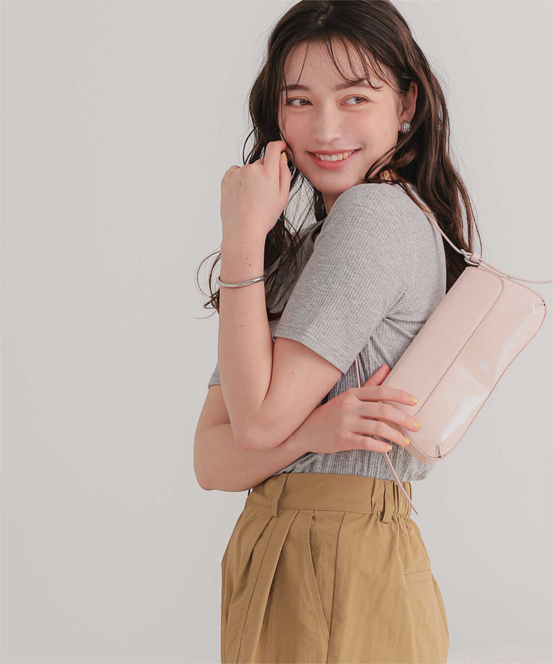 titivate「機能性リブカットソーヘンリーネックトップス」|Tシャツ・カットソー|