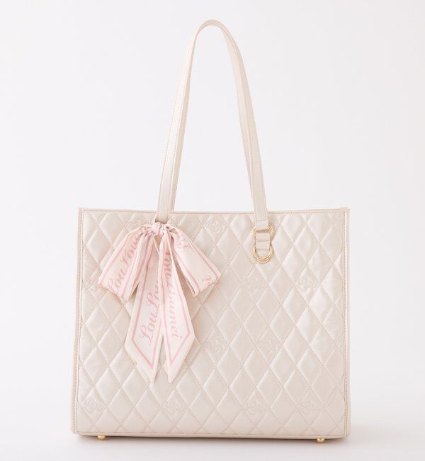  「【LouLoumei】スカーフ付きキルティングキャリーオントート/自立可能」|その他|