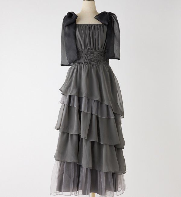  「肩リボンティアードキャミワンピ」|ワンピース|