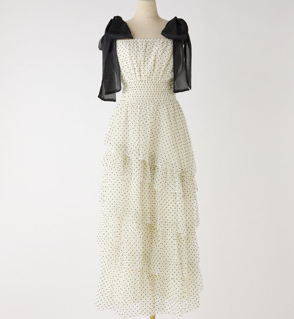  「肩リボンティアードキャミワンピ」|ワンピース|