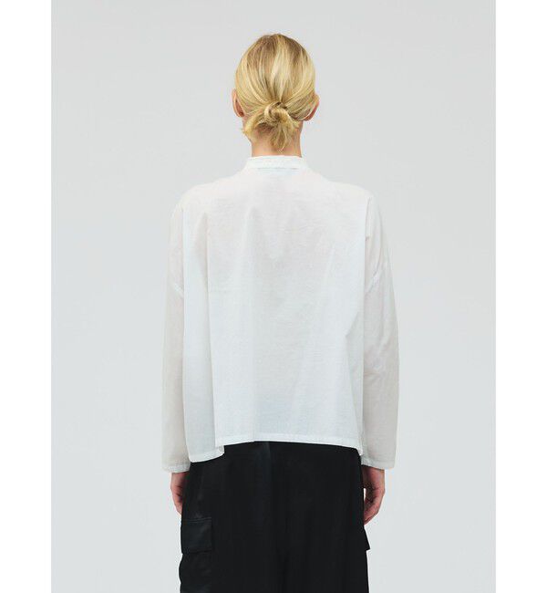 mizuiro ind「mizuiro ind レーススタンドカラーワイドシャツ」|シャツ・ブラウス|